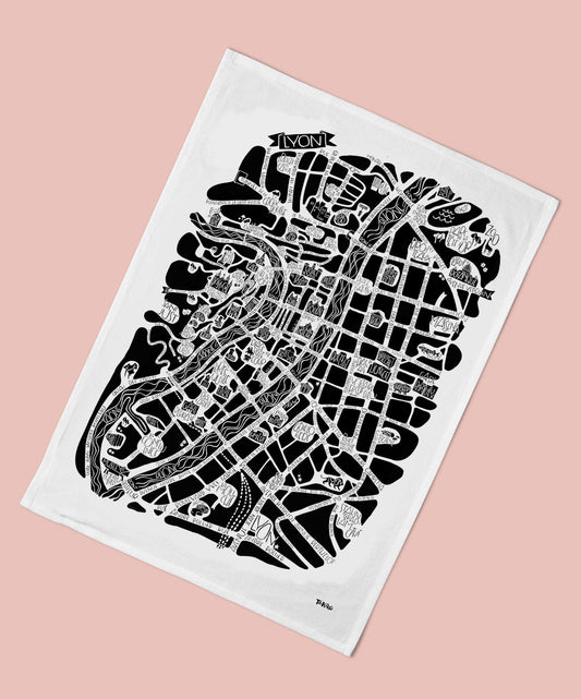 Torchon Lyon - Tokiko, l'Art du Plan de ville