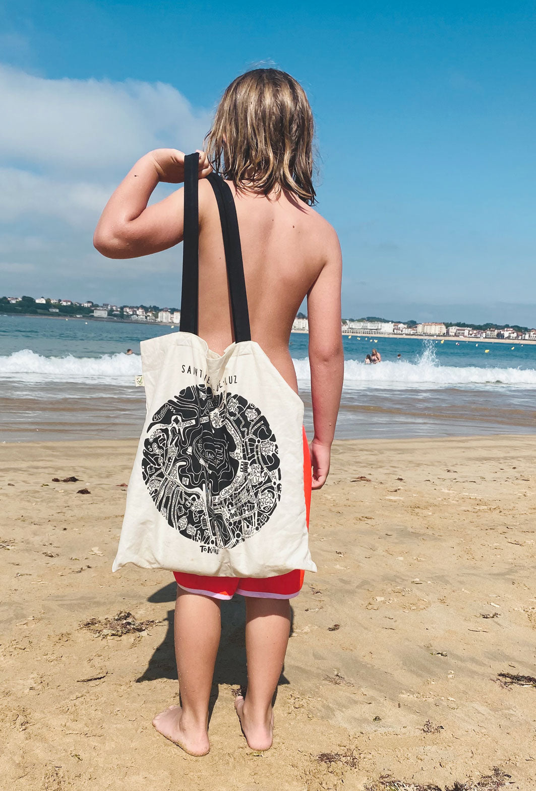 Tote bag plan de ville saint jean de Luz - Tokiko