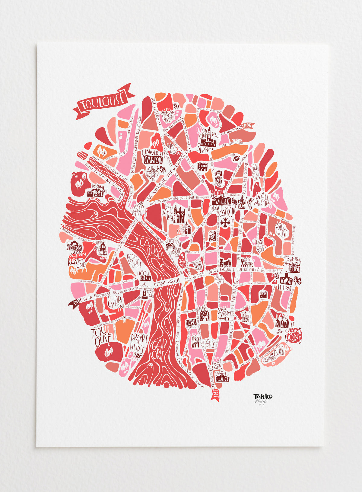POSTER "Toulouse" camaïeu rose