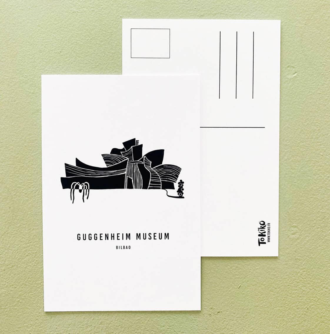 carte postale musée de Guggenheim par Tokiko