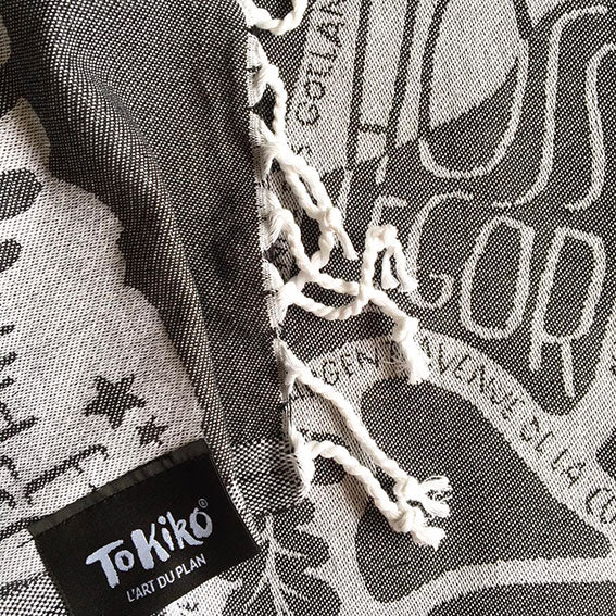 plan de ville de Hossegor illustré sur un fouta/jeté