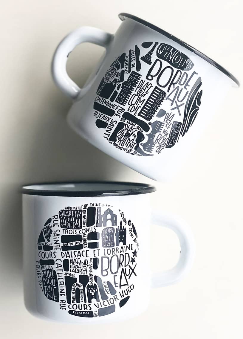 Mug émaillé Bordeaux par Tokiko