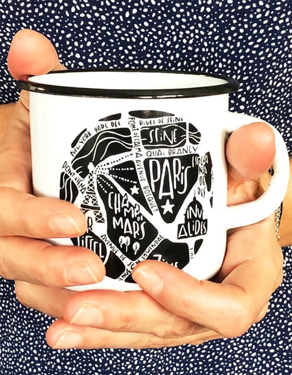 mug émaillé Paris par Tokiko