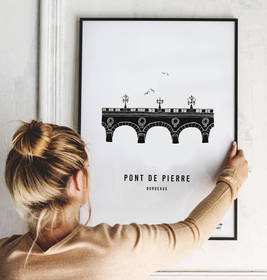 AFFICHE Pont de Pierre, Bordeaux Posters & cadeaux uniques.