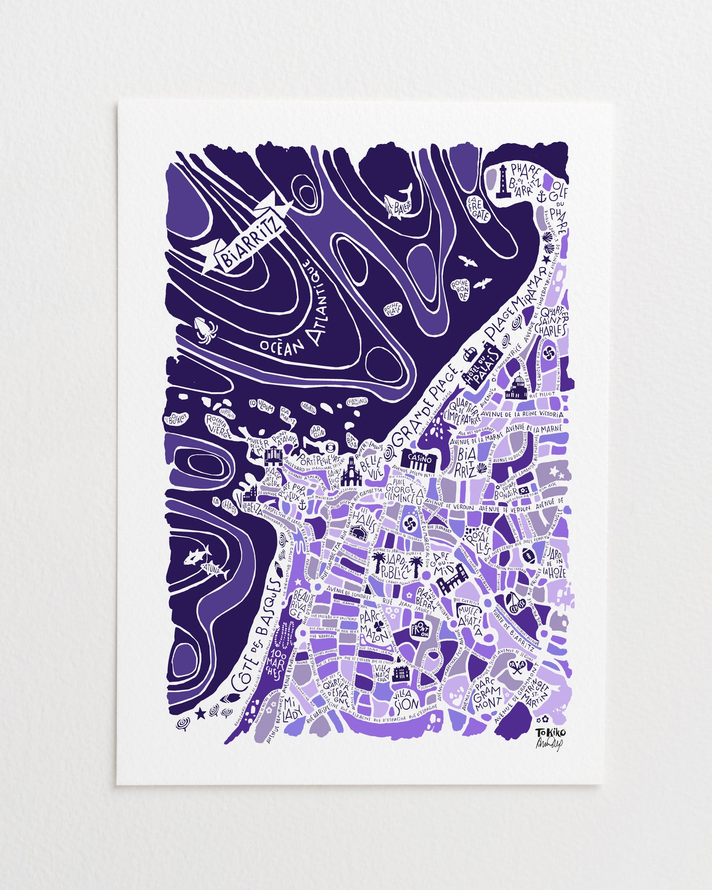 "Biarritz" purple poster