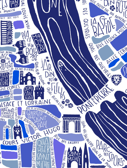 Poster "Bordeaux bleu"