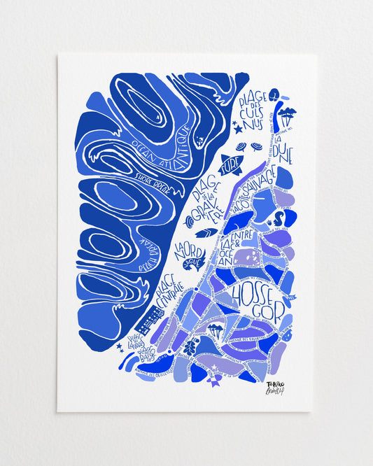 Poster "Hossegor" bleu