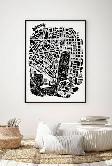 poster affiche Plan de ville de Marseille. Tokiko