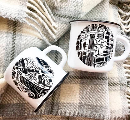 Mug émaillé Plan de ville de Bayonne par Tokiko