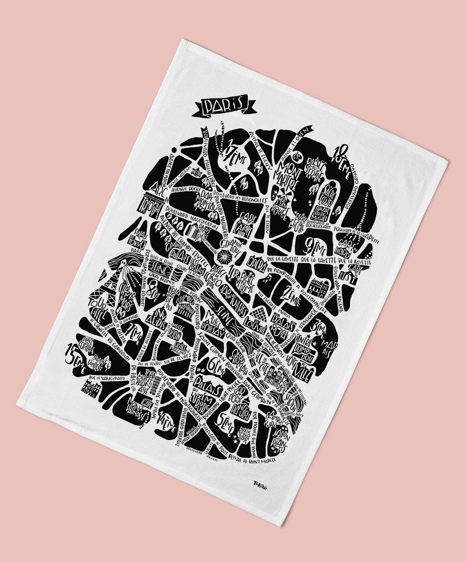 Torchon Paris - Tokiko, l'Art du Plan de ville