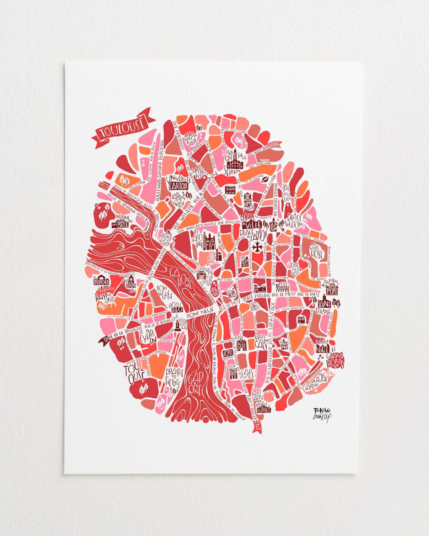 "Toulouse" poster in pink