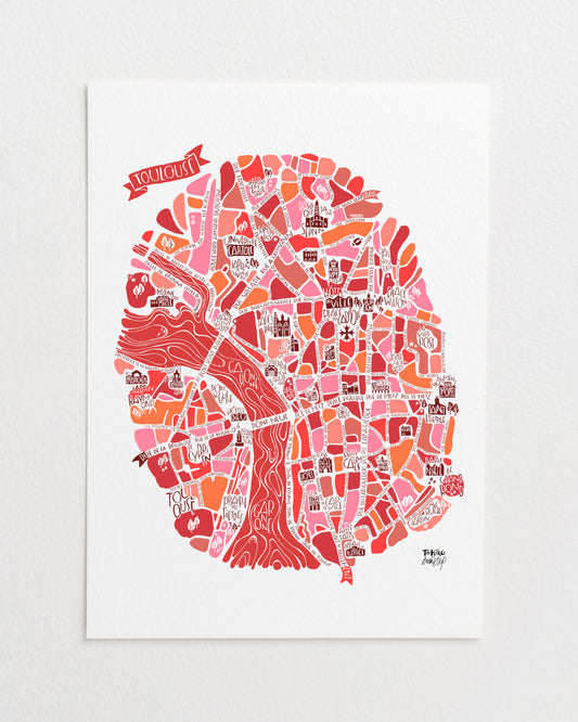 Poster "Toulouse" en rose