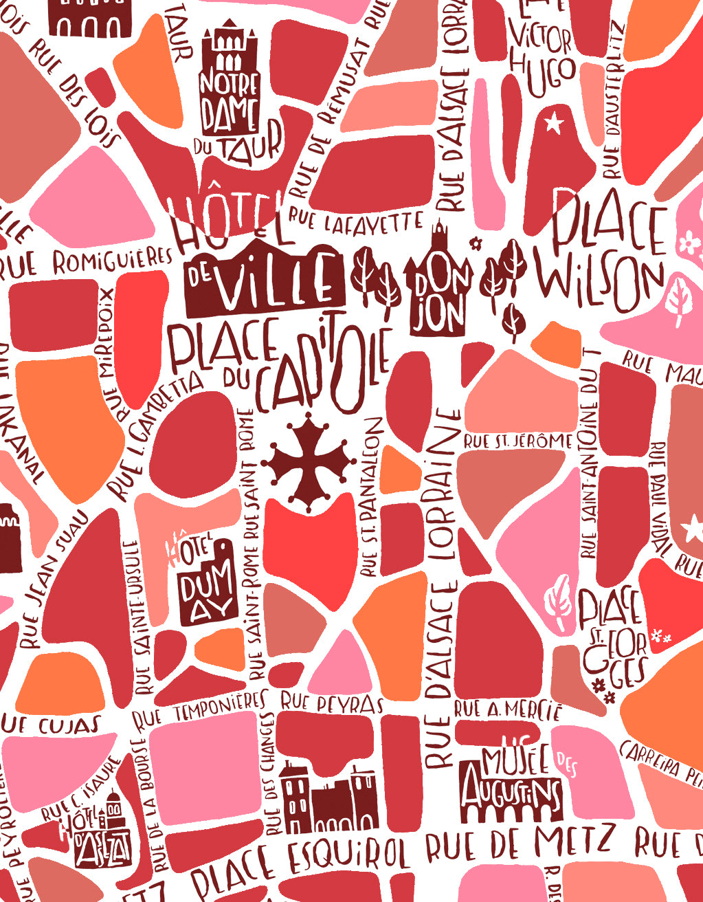 "Toulouse" poster in pink