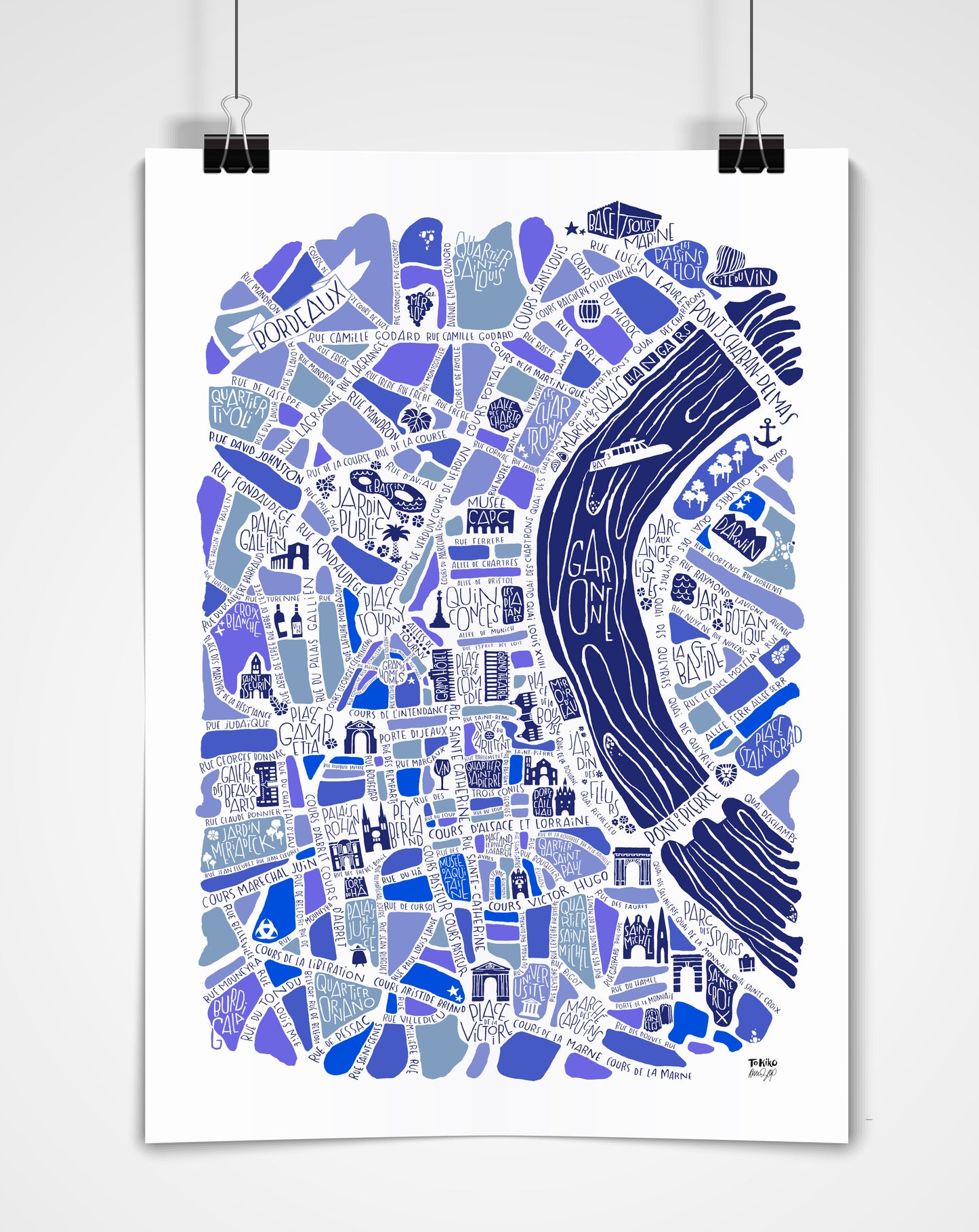 Poster "Bordeaux bleu"