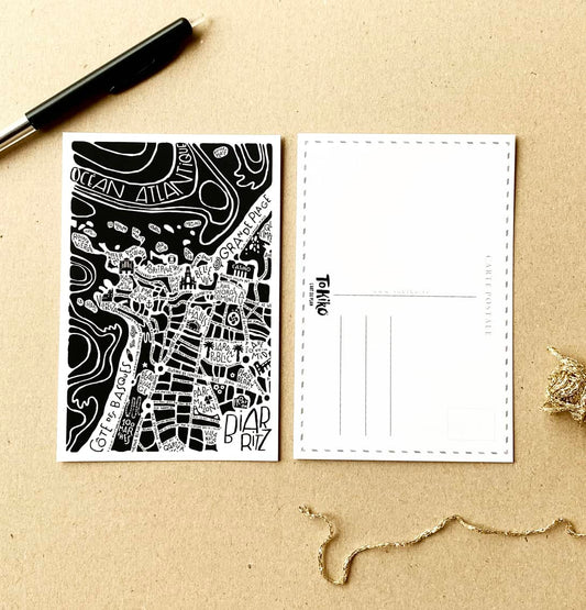 carte Postale. plan de ville de Biarritz par Tokiko