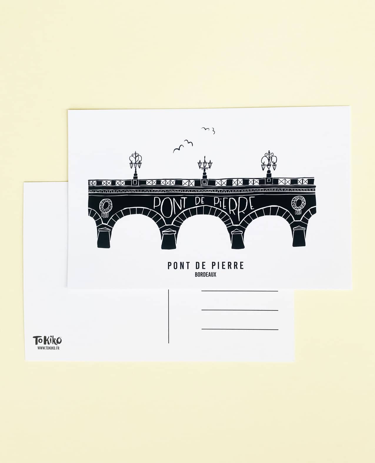 carte postale du pont de pierre à Bordeaux par Tokiko
