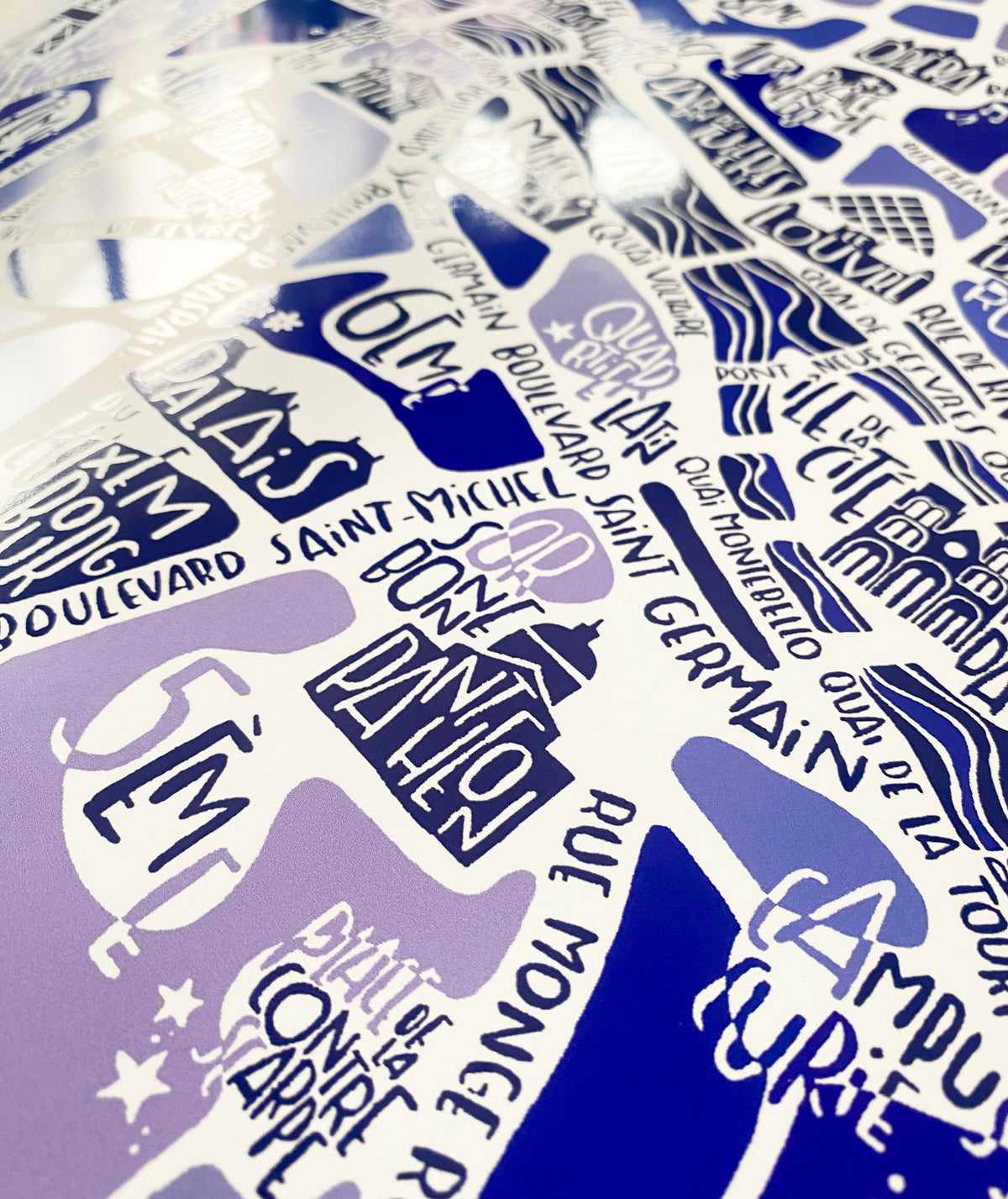 POSTER "Paris" Bleu camaïeu