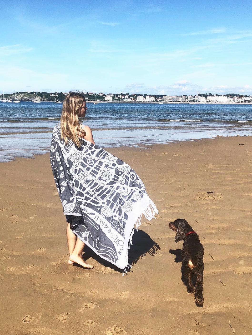 Fouta / jeté Biarritz - Tokiko, l'Art du Plan de Ville