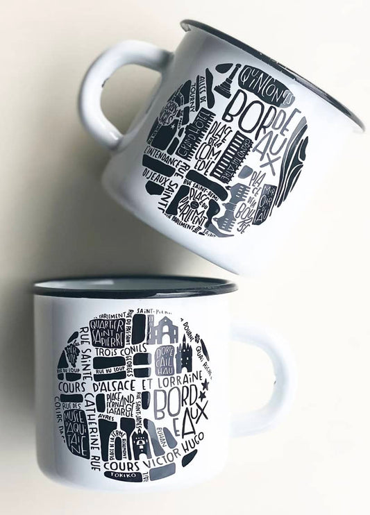 Mug émaillé Bordeaux par Tokiko