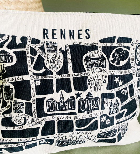 Détails pochette Rennes - Détail trousse Rennes - Tokiko, l'Art du Plan