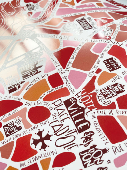 POSTER "Toulouse" camaïeu rose