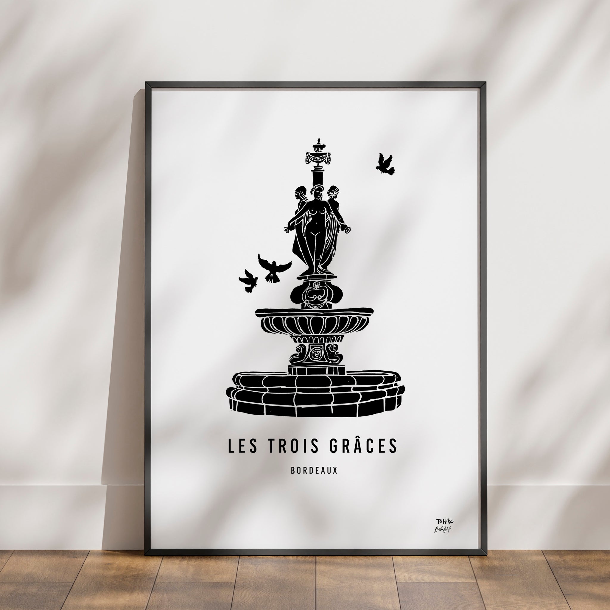 Illustrations de la fontaine "Les trois Grâces", Bordeaux