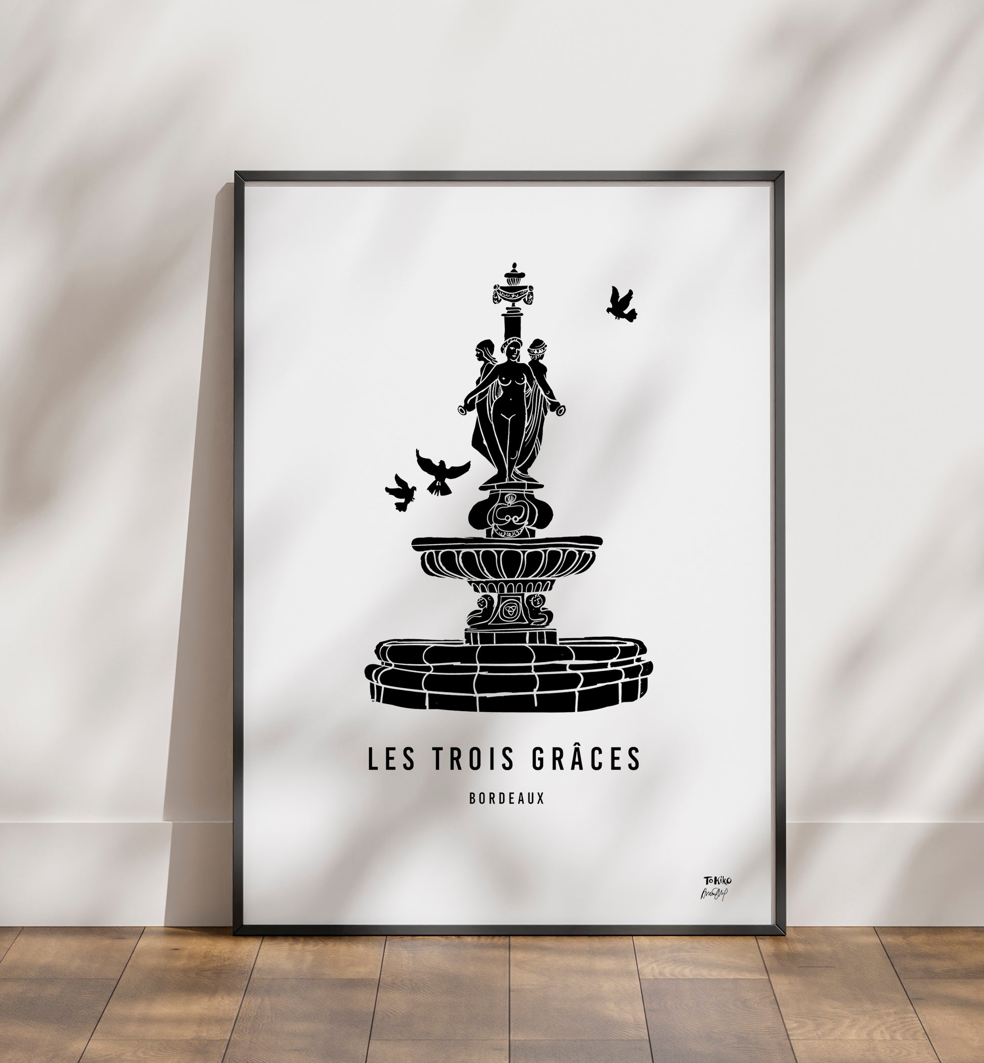 Illustrations de la fontaine "Les trois Grâces", Bordeaux